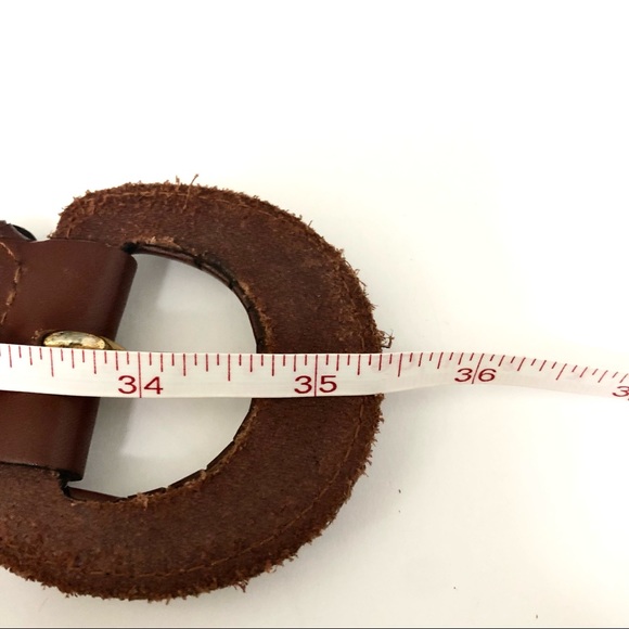 VINTAGE 100% GENUINE LEATHER FORENZA TAN WOVEN BRAIDED BELT - Picture 5 of 5